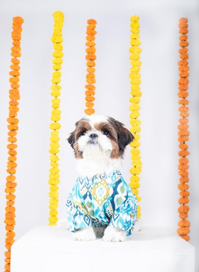 15 BUTTONS Nawab Dog Kurta | Premium Soft Cotton Ethnic Outfit for Dogs & Puppies | Comfortable, Breathable & Lightweight Traditional Clothing | Perfect for Weddings, Festivals & Special Occasions - Image 2